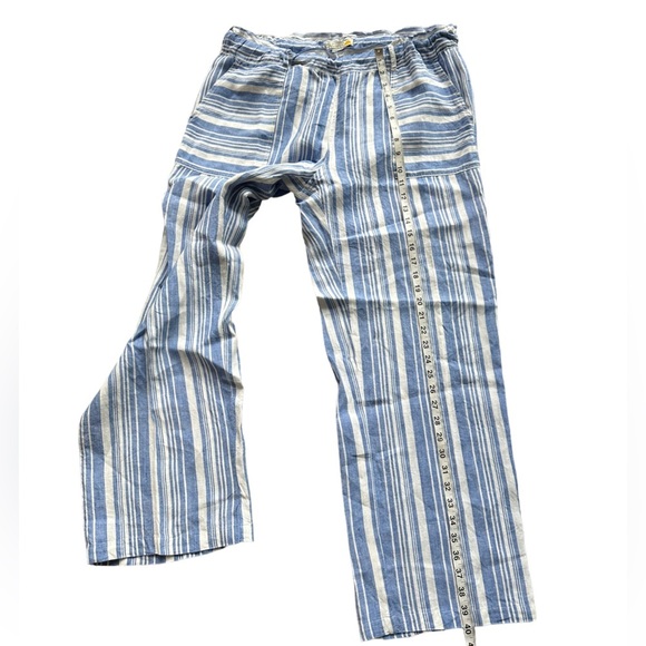 C&C California Womens 100%‎ Linen Stripe Straight Leg Pants Size XL - Picture 7 of 10